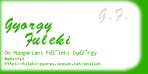 gyorgy fuleki business card